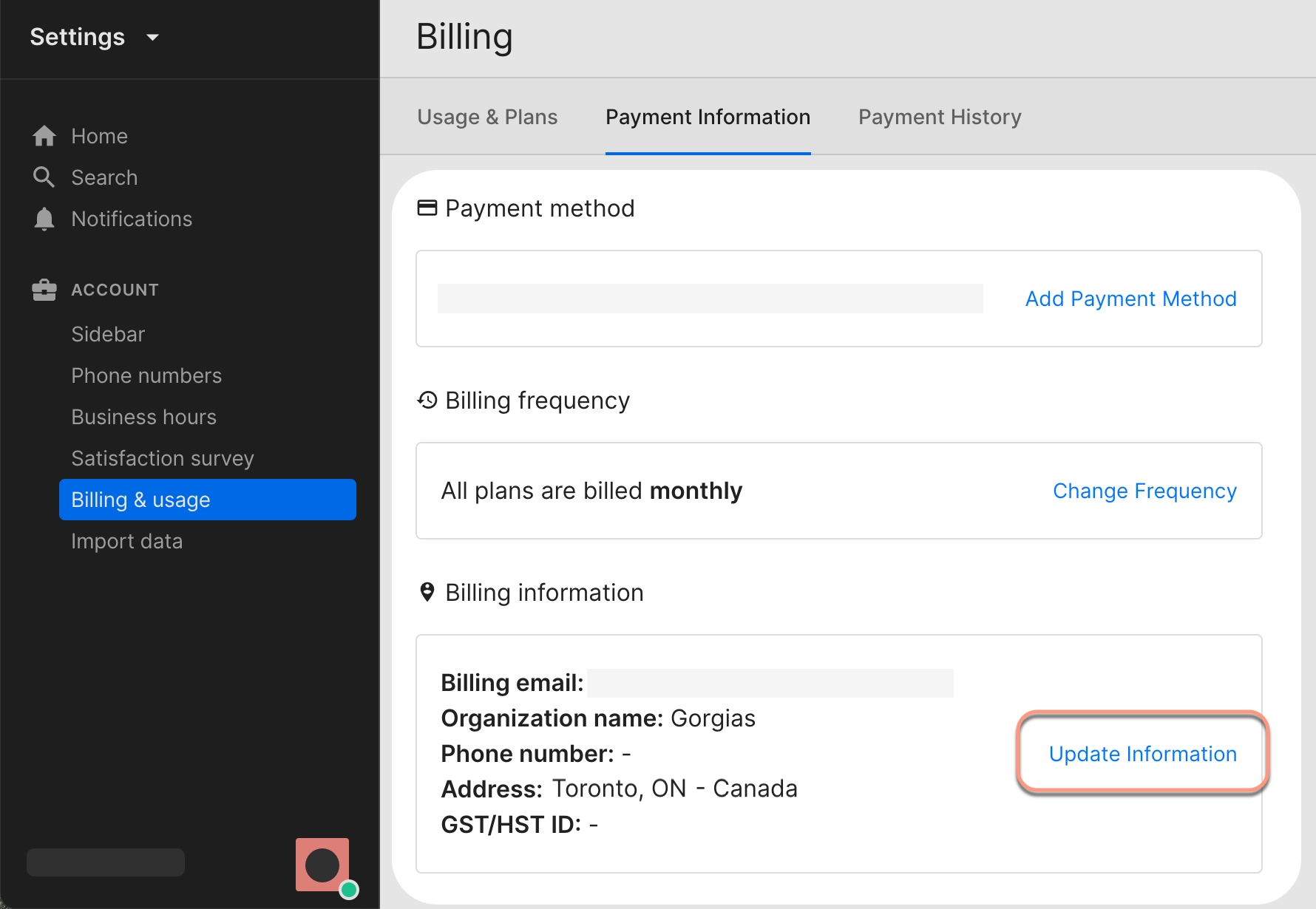 Change Your Billing Address And Tax Info